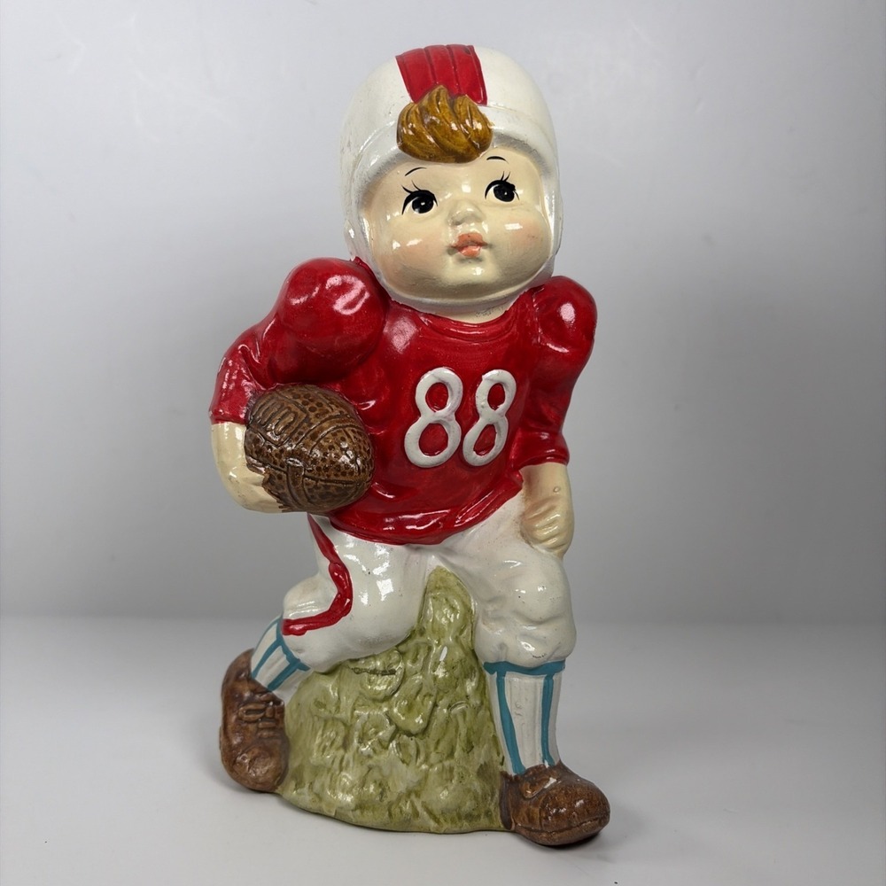 VTG Ceramic Football Player Coin Bank #88 Boy Figurine Mid Century Japan 240